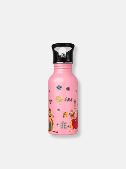 sunny pink bali culture design stainless steel water bottle