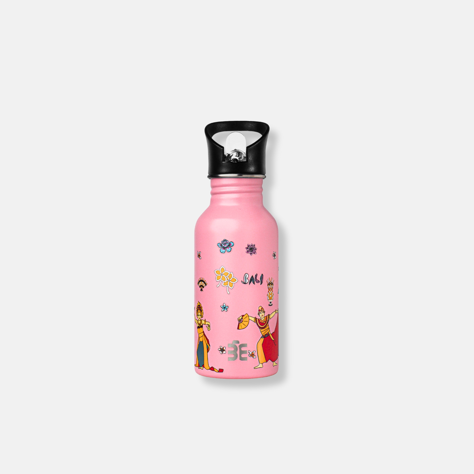sunny pink bali culture design stainless steel water bottle